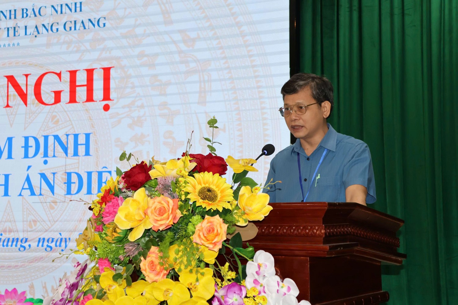 Giám đốc TTYT Lạng Giang - BS.CKII Nguyễn Đức Mạnh phát biểu khai mạc Hội nghị